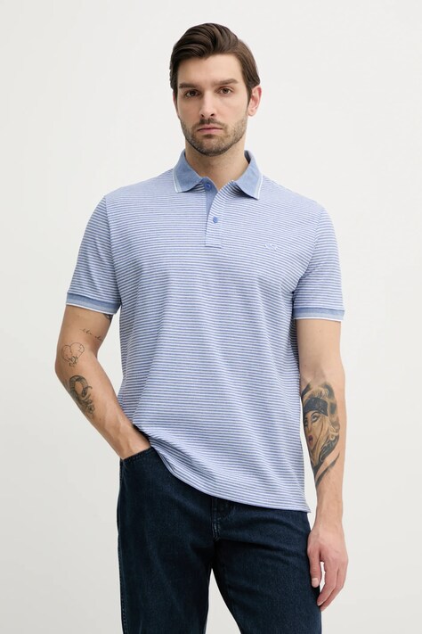 Bavlněné polo tričko Paul&Shark fialová barva, 25411226