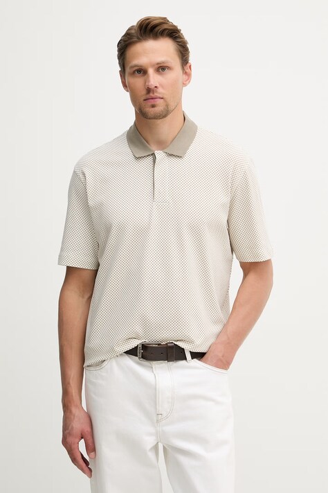 Armani Exchange polo muški od pamuka s elastanom bež XM000736 AF10819
