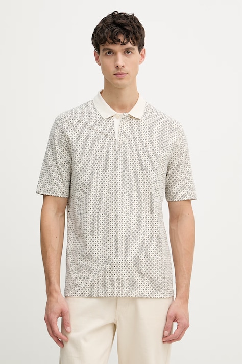 Armani Exchange polo za muškarce od pamuka s elastanom bež XM000736 AF10819