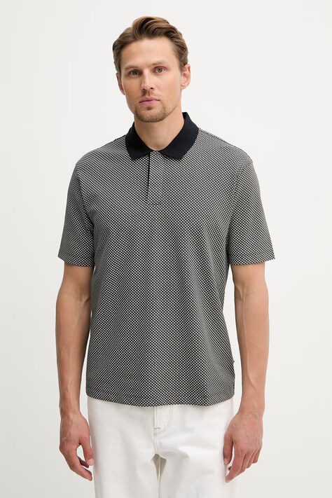Armani Exchange polo męskie bawełniane z elastanem granatowe XM000736 AF10819