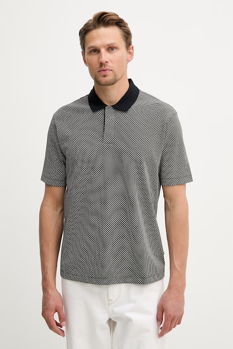 Armani Exchange polo męskie bawełniane z elastanem granatowe XM000736 AF10819