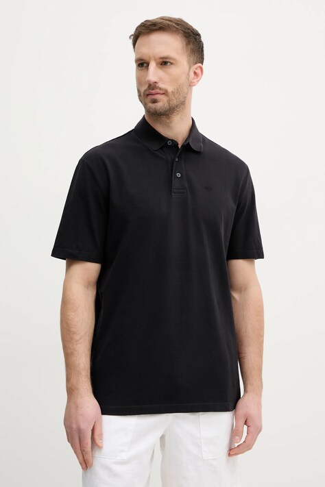 Armani Exchange polo bawełniane męski kolor granatowy gładki XM000509 AF13055