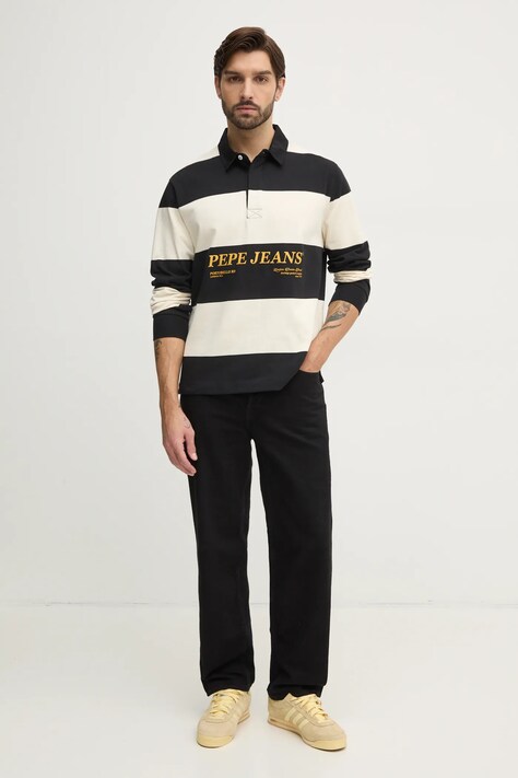Бавовняний лонгслів Pepe Jeans BRANDON — SS25-POM03E, чорний — фото 2