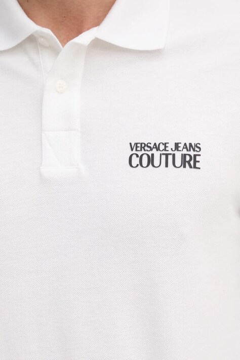 Бавовняне поло Versace Jeans Couture — SS25-POM03N, бежевий — фото 5