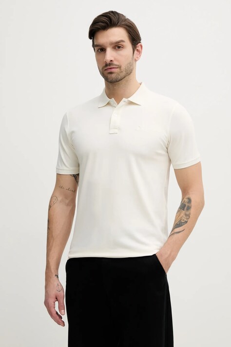 Lindbergh tricou polo barbati, culoarea bej, neted, 30-404016