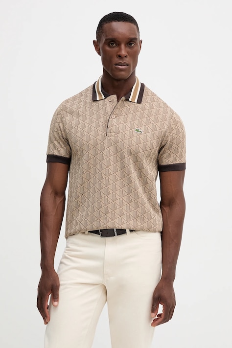 Polo majica Lacoste boja: siva, s uzorkom, DH1417