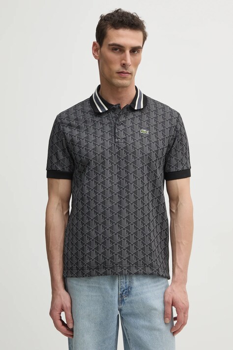 Lacoste tricou polo barbati, culoarea gri, modelator, DH1417