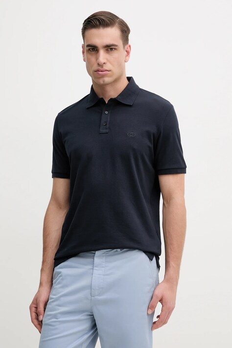 Liu Jo tricou polo bărbați, culoarea bleumarin, uni, QA5157 J0299