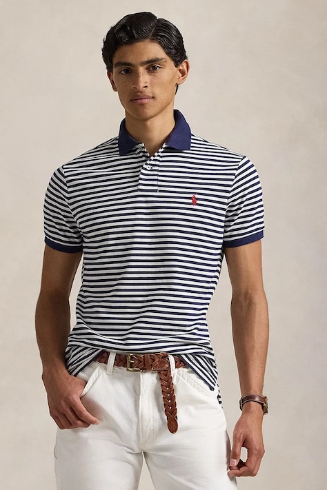 Polo Ralph Lauren polo de bumbac culoarea alb, modelator, 710956682