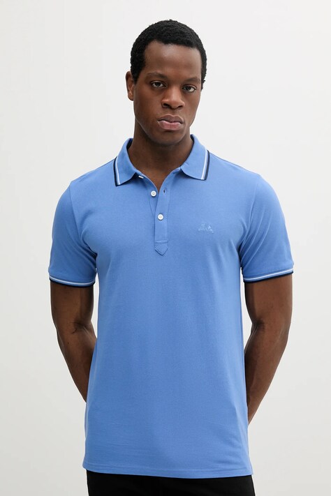 Lindbergh polo bawełniane męski kolor fioletowy gładki 30-404010