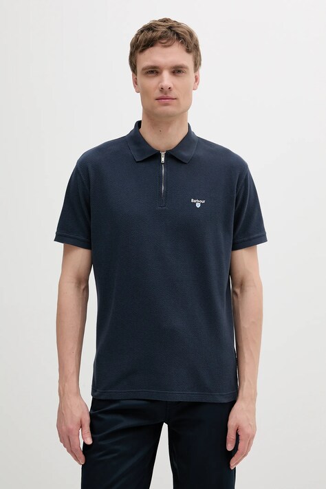 Barbour polo bawełniane Hingham Polo Shirt męski kolor granatowy gładki MML1458