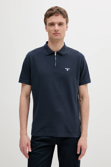 Bavlnené polo tričko Barbour Hingham Polo Shirt tmavomodrá farba, jednofarebné, MML1458