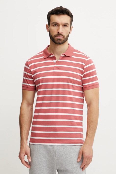 Βαμβακερό μπλουζάκι πόλο Helly Hansen NEWPORT POLO ανδρικό, χρώμα: ροζ, 34412