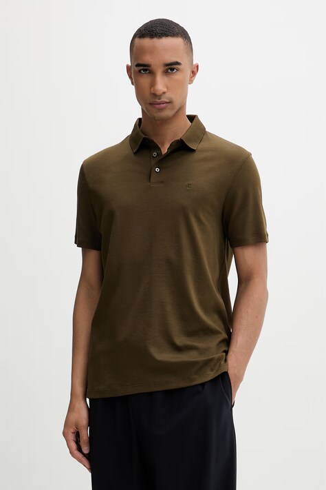 Calvin Klein polo męskie bawełniane zielone LV04LB276G