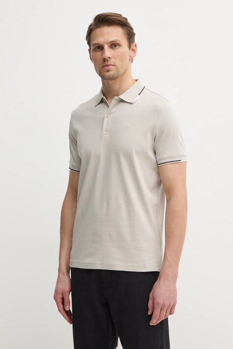 Calvin Klein polo de bumbac culoarea gri, uni, K10K114130