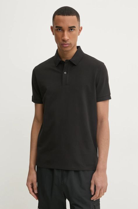 Superdry polo męski kolor czarny gładki M1110438A-02A