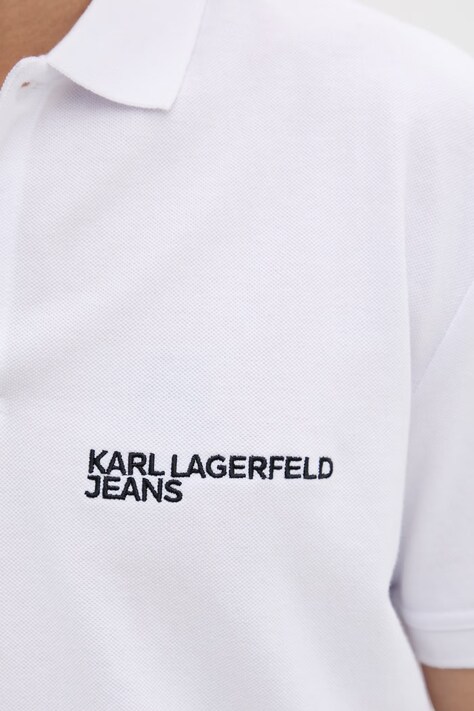 Karl Lagerfeld Jeans поло чоловіче бавовняне — SS25-POM08W, білий — фото 5