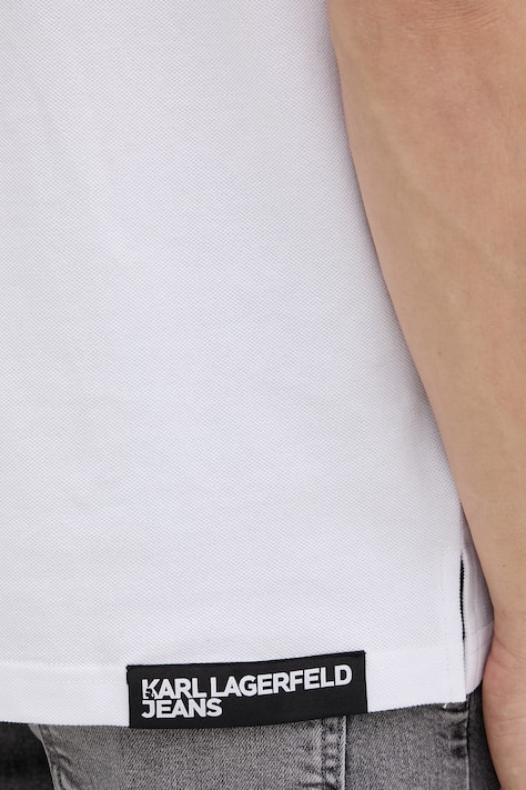 Karl Lagerfeld Jeans поло чоловіче бавовняне — SS25-POM08W, білий — фото 6