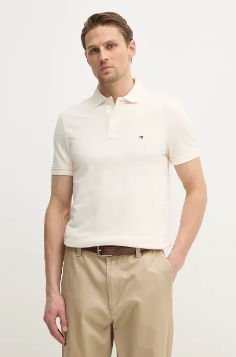 Tommy Hilfiger polo męski kolor beżowy gładki MW0MW38951