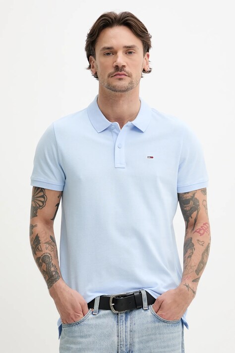 Tommy Jeans polo de bumbac barbati, neted, DM0DM20676