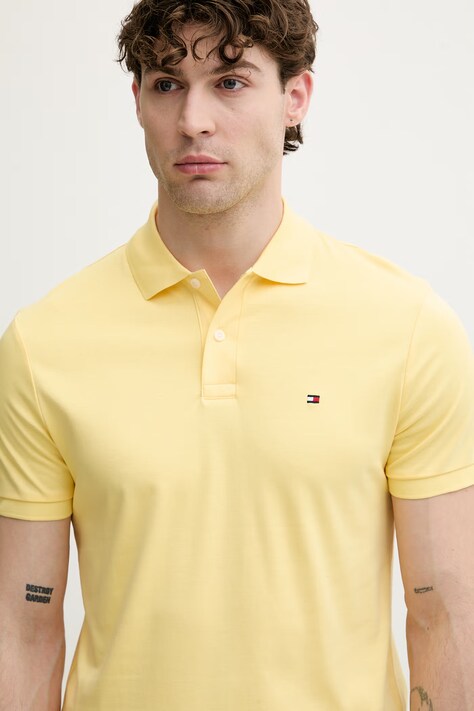 Tommy Hilfiger polo męskie bawełniane żółte MW0MW39994