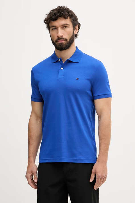 Tommy Hilfiger polo bărbați bumbac albastru MW0MW39994