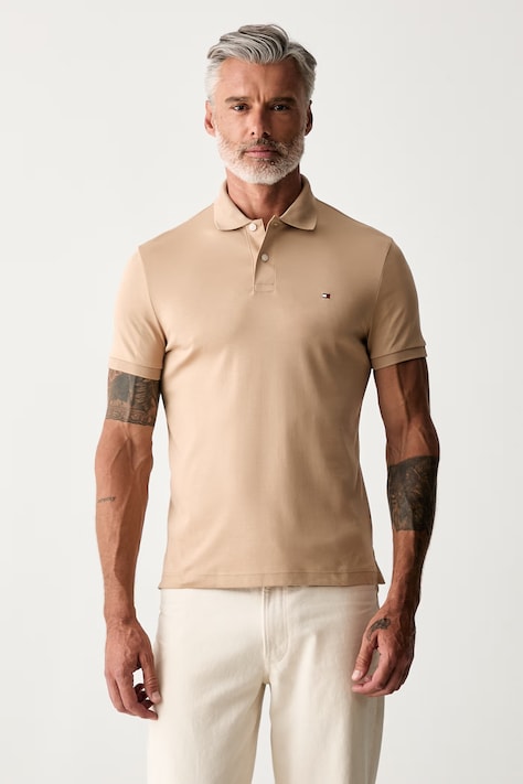 Tommy Hilfiger polo za muškarce od pamuka bež MW0MW39994