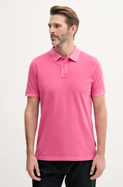 Joop! polo męski kolor różowy gładki 30045619