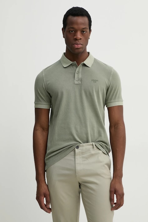 Joop! tricou polo barbati, culoarea verde, neted, 30045619
