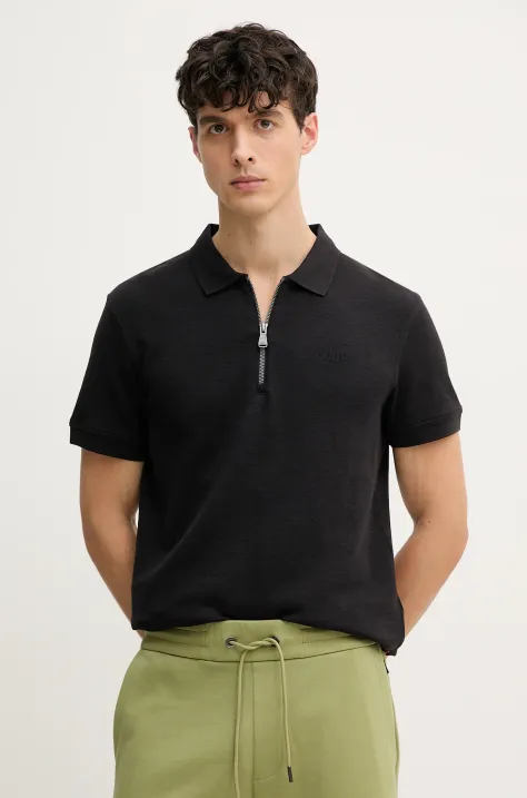 Joop! tricou polo bărbați, culoarea negru, uni, 30045674