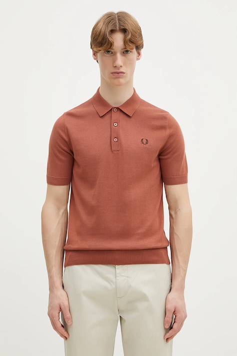 Bavlněný svetr Fred Perry oranžová barva, lehký, K9725.324