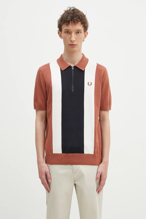 Fred Perry cotton polo shirt orange color K9728.Y91