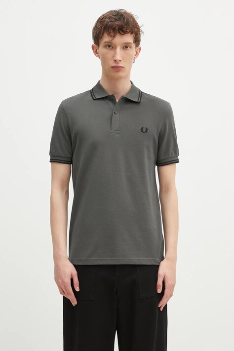 Βαμβακερό μπλουζάκι πόλο Fred Perry χρώμα: πράσινο, M3600.U70