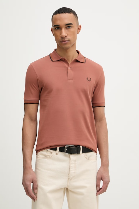 Fred Perry polo męskie bawełniane pomarańczowe M3600.Y39