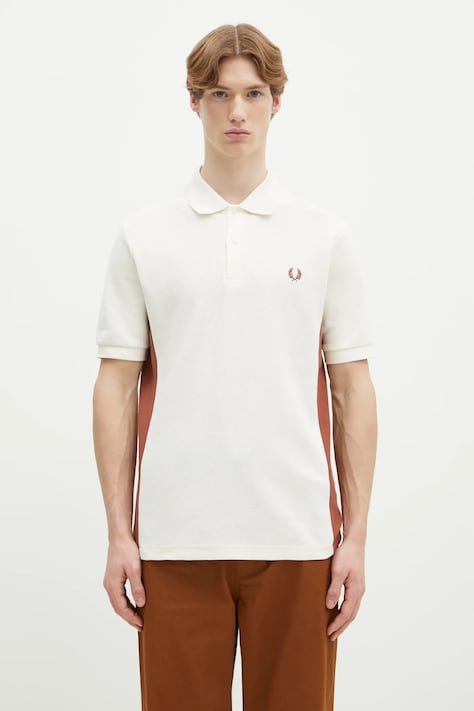 Fred Perry polo bawełniane męski kolor beżowy gładki M9875.760