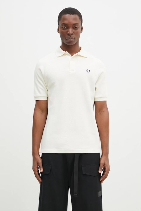 Fred Perry polo de bumbac culoarea bej, neted, M9885.560