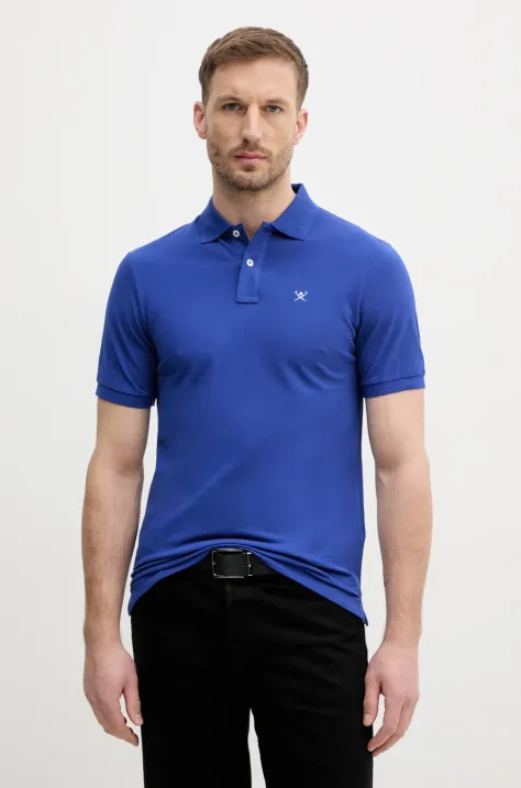 Hackett London polo in cotone uomo colore blu HM563426