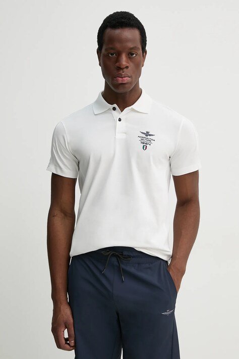 Polo tričko Aeronautica Militare bílá barva, s aplikací, PO1845J674