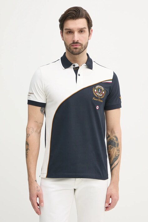 Поло Aeronautica Militare чоловіче колір синій з аплікацією PO1858P173