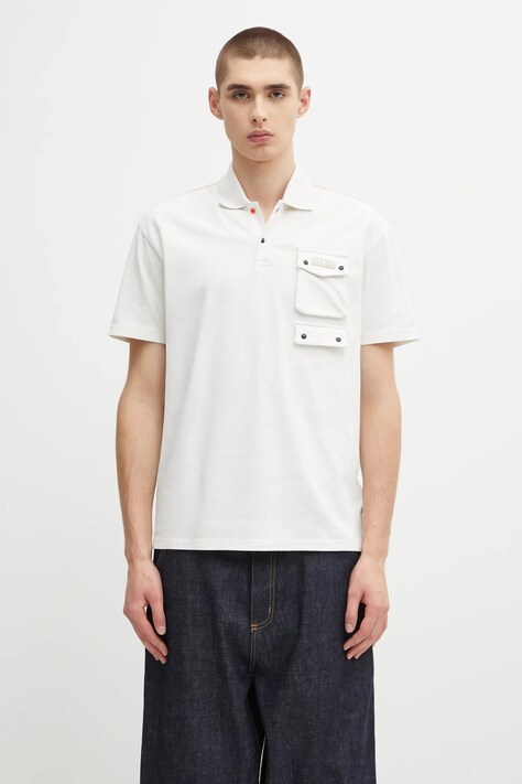 Napapijri cotton polo shirt E-Rivalto beige color smooth NP0A4ID8N1A1