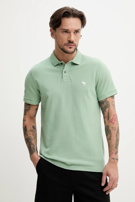 Polo tričko Abercrombie & Fitch zelená barva, KI124-5182
