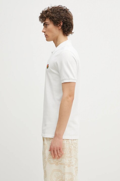Kenzo polo bawełniane Pop męski kolor biały gładki FF55PO5424PU.02