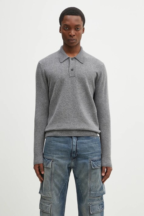 Вовняний светр Norse Projects Norse Standard Merino Lambswool Polo чоловічий колір сірий  N45.0621.1500