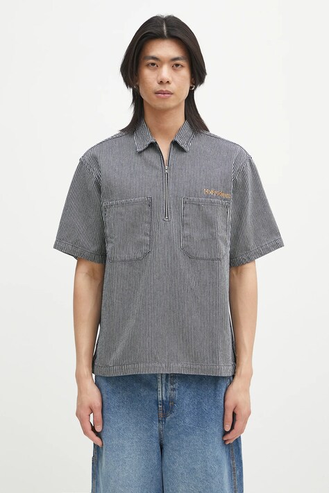 Бавовняне поло No Problemo Mini Problemo SS Work Shirt - Denim чоловіче колір синій візерунок NP4011303