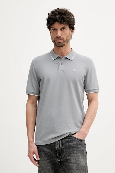Marc O'Polo polo męski kolor szary gładki 536214753186