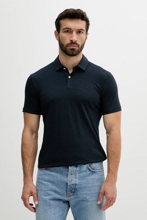 Marc O'Polo polo de bumbac culoarea bleumarin, uni, 536217653018