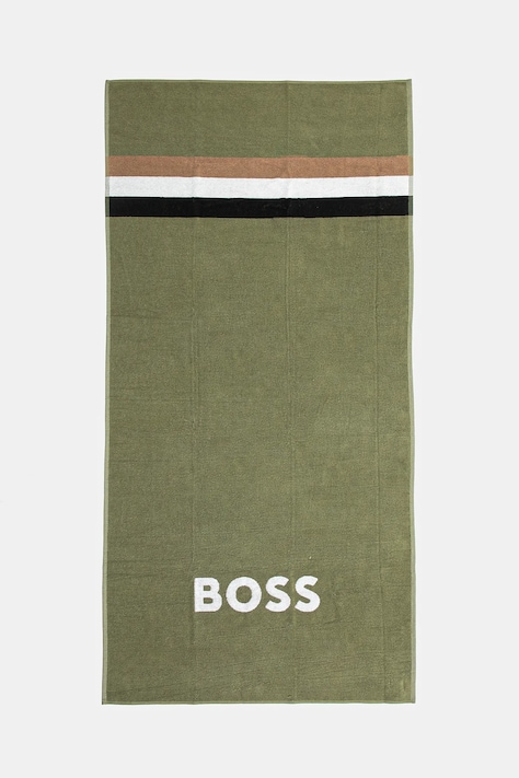 BOSS asciugamano con aggiunta di lana colore verde 50540419