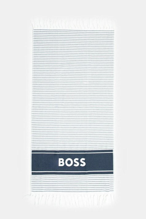 BOSS prosop din bumbac culoarea albastru marin, 50540424