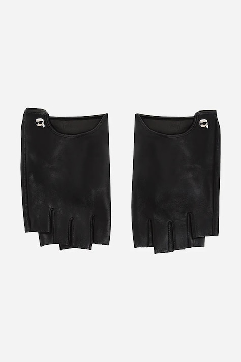 Кожаные митенки Karl Lagerfeld женские цвет чёрный A2W33064
