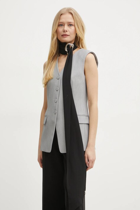 Patrizia Pepe fular culoarea negru, uni, 8F0047 AD08